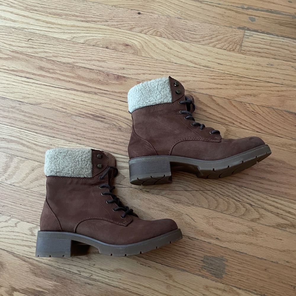 Combat boots.